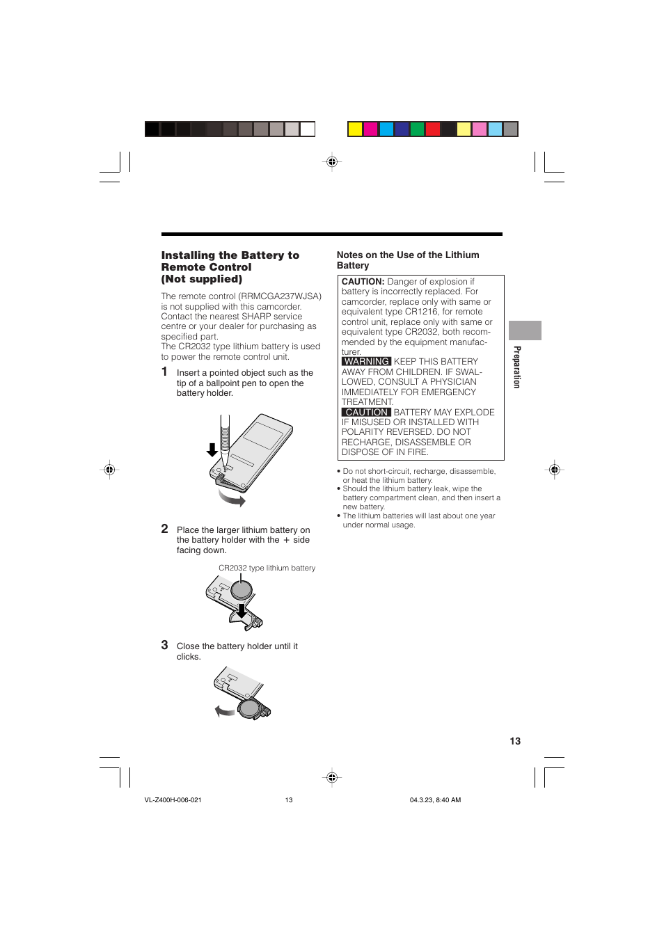 Sharp VL-Z400H-T User Manual | Page 25 / 123