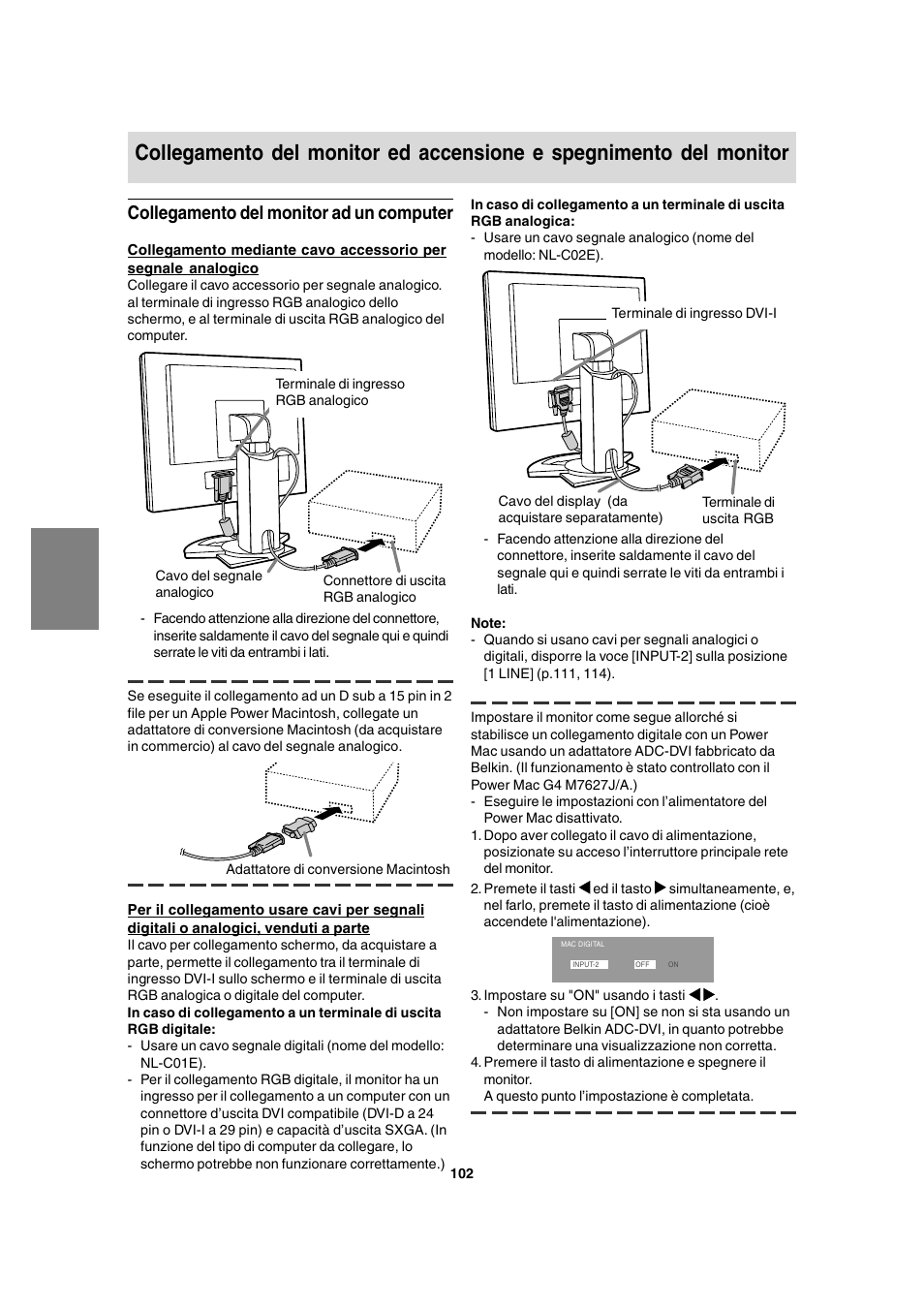 Collegamento del monitor ad un computer | Sharp LL-T1815 User Manual | Page 102 / 156