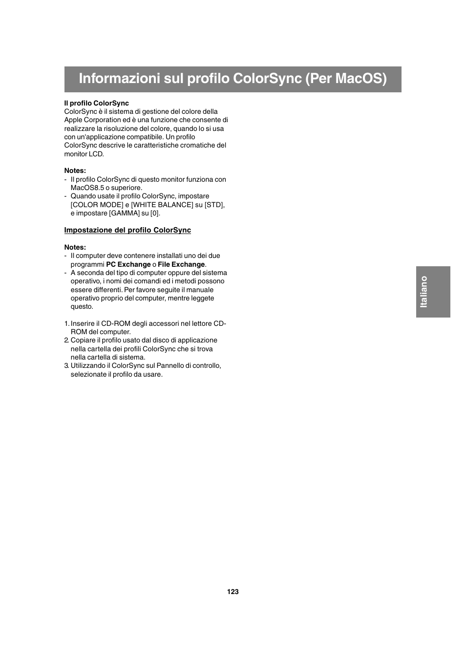 Informazioni sul profilo colorsync (per macos) | Sharp LL-T1815 User Manual | Page 123 / 156