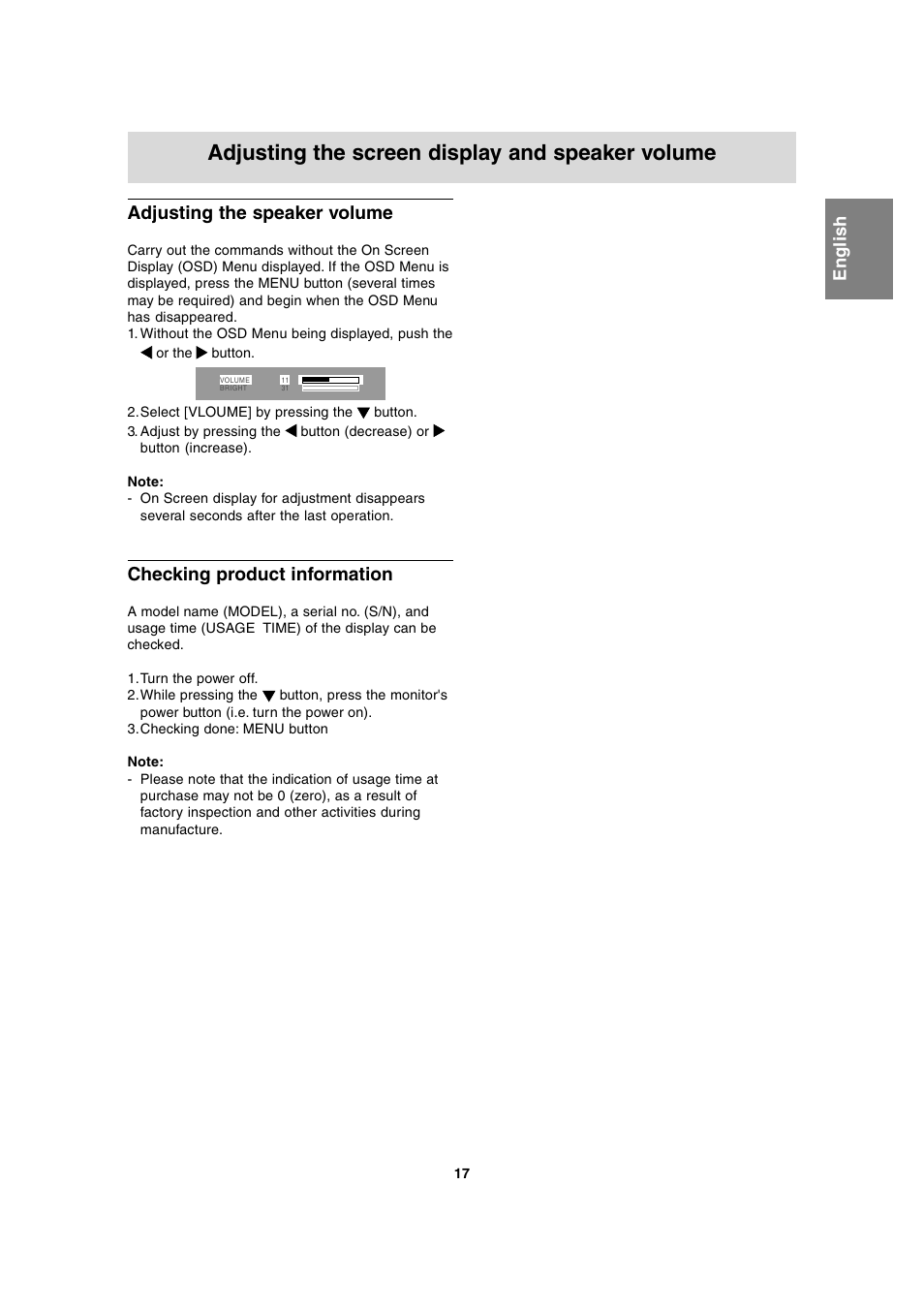 Adjusting the screen display and speaker volume, Adjusting the speaker volume, Checking product information | Sharp LL-T1815 User Manual | Page 17 / 156