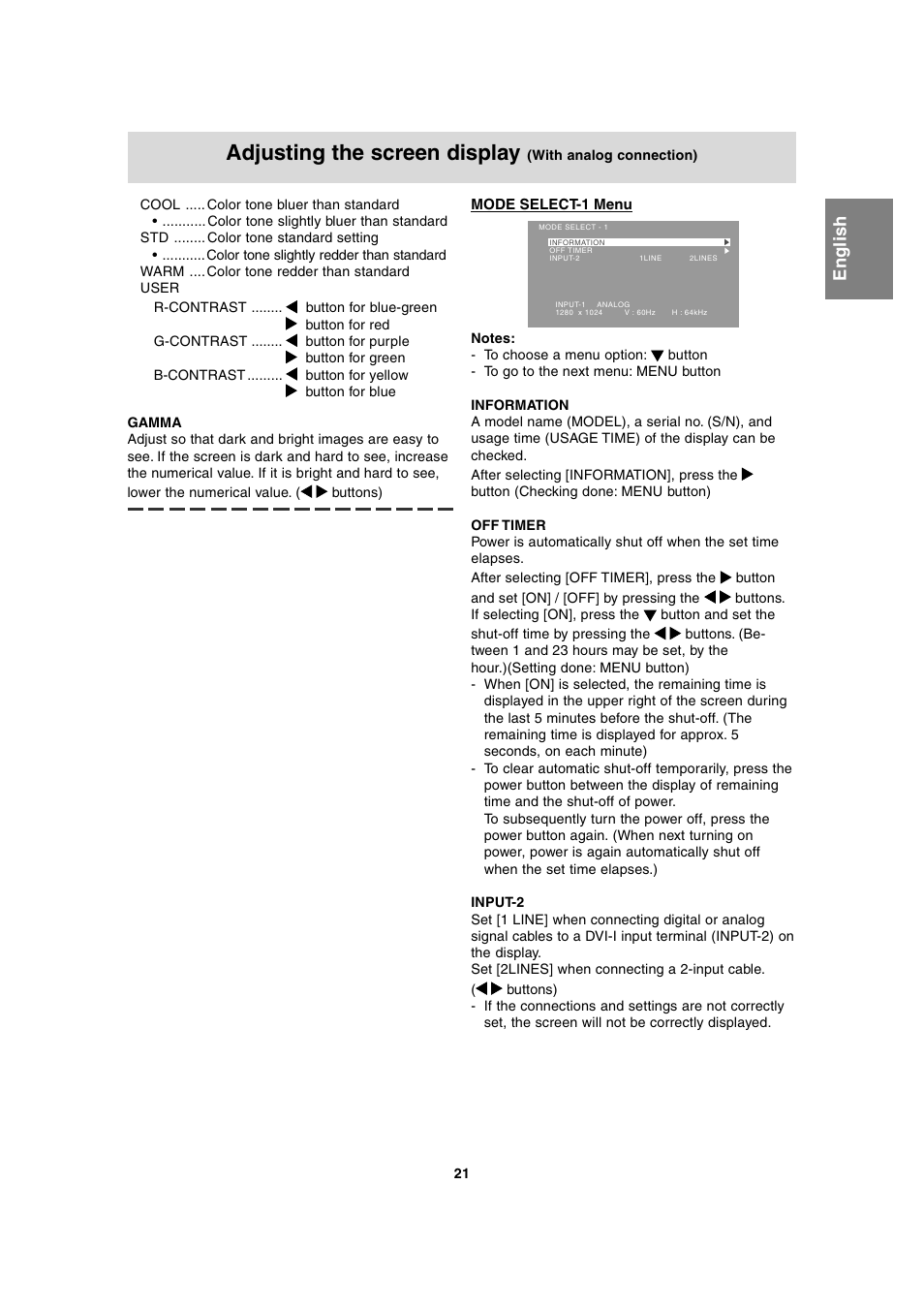 Adjusting the screen display | Sharp LL-T1815 User Manual | Page 21 / 156