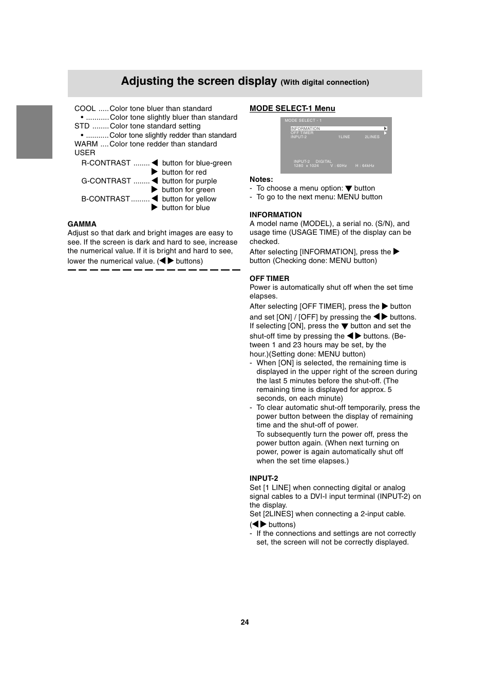 Adjusting the screen display | Sharp LL-T1815 User Manual | Page 24 / 156