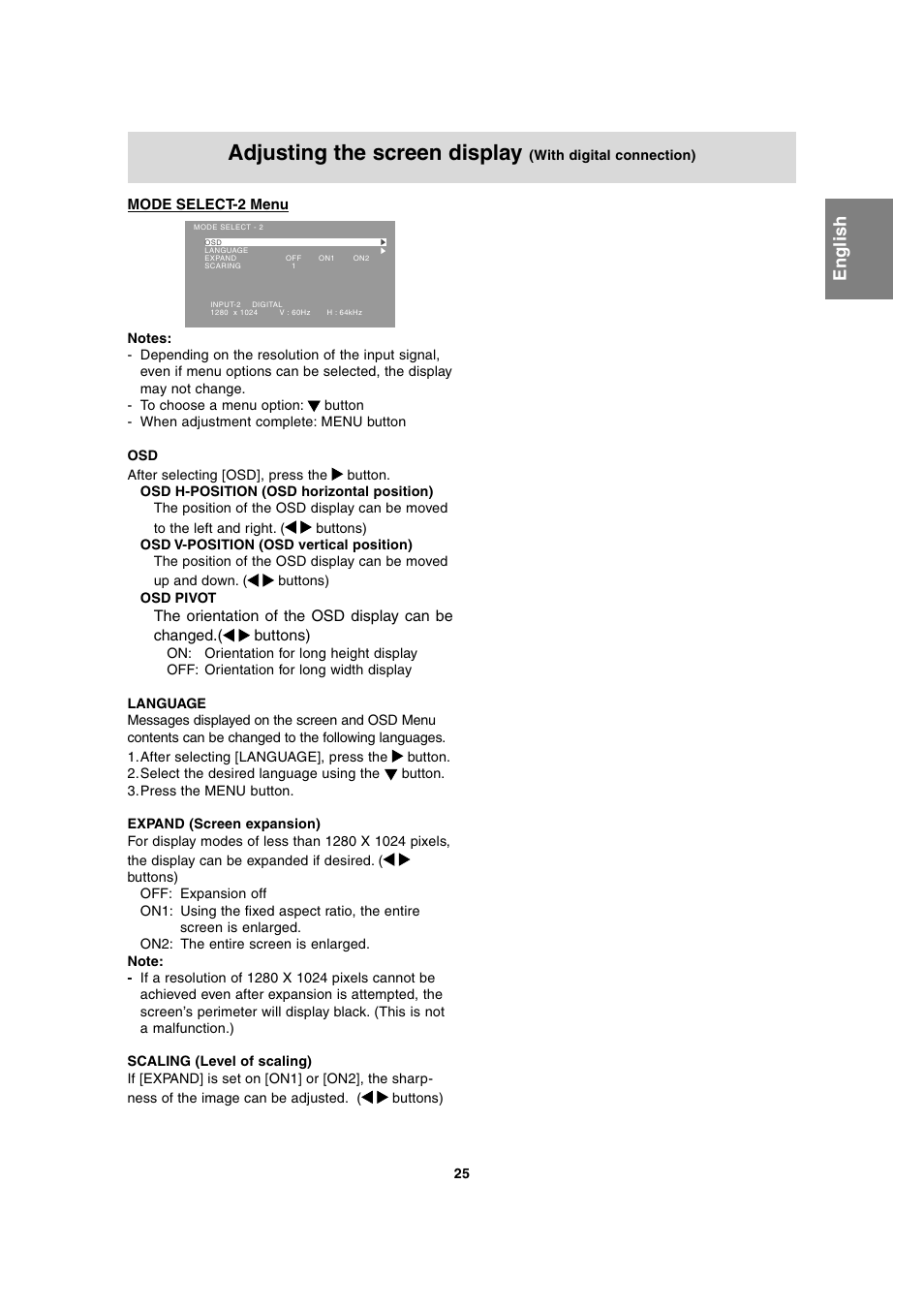 Adjusting the screen display | Sharp LL-T1815 User Manual | Page 25 / 156