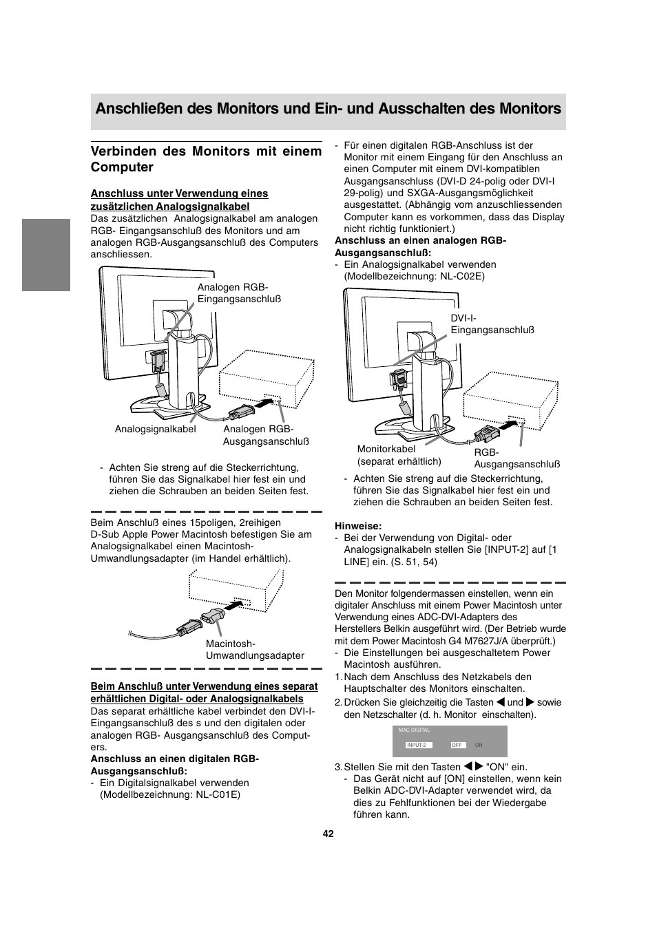 Verbinden des monitors mit einem computer | Sharp LL-T1815 User Manual | Page 42 / 156