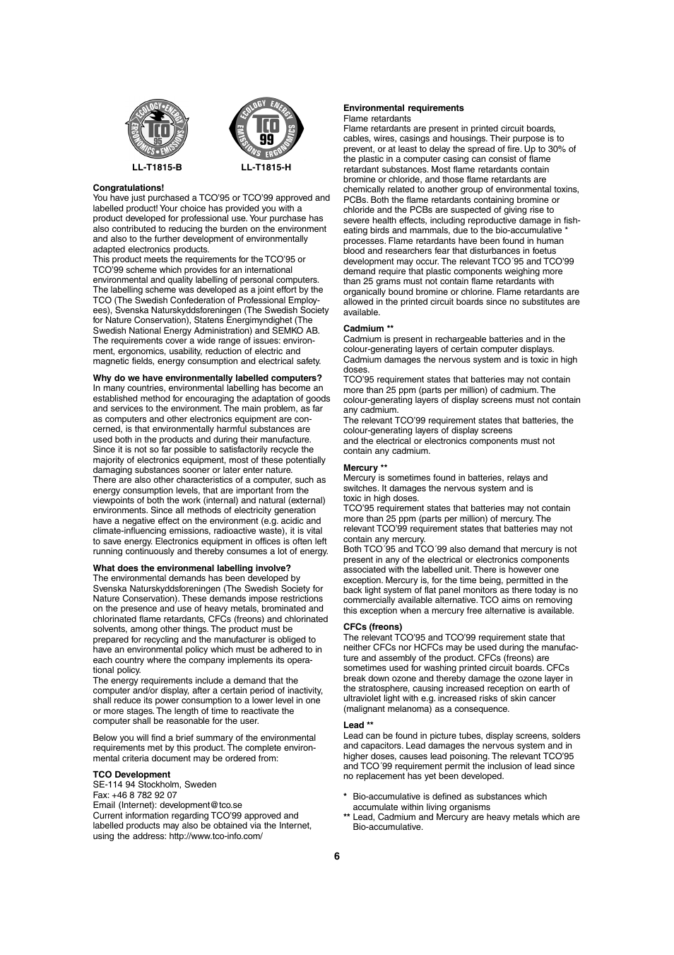 Sharp LL-T1815 User Manual | Page 6 / 156