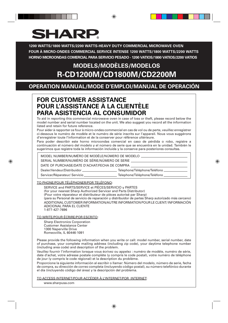 Sharp CD2200M User Manual | 92 pages