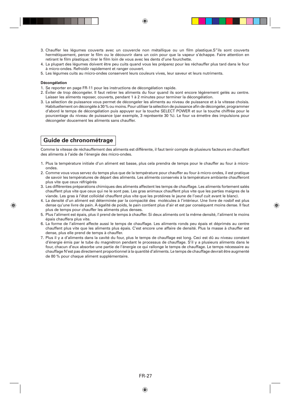 Guide de chronométrage, Fr-27 | Sharp CD2200M User Manual | Page 58 / 92