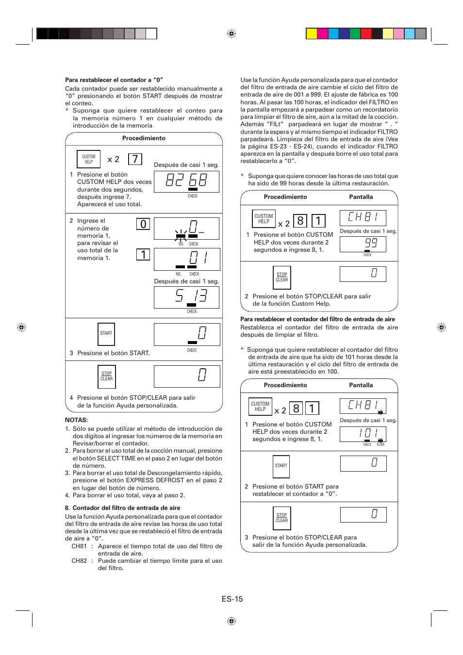 Es-15 | Sharp CD2200M User Manual | Page 76 / 92