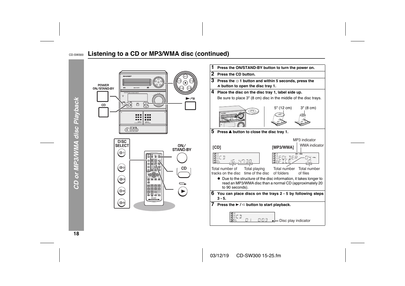 Sharp CD-SW300 User Manual | Page 18 / 44