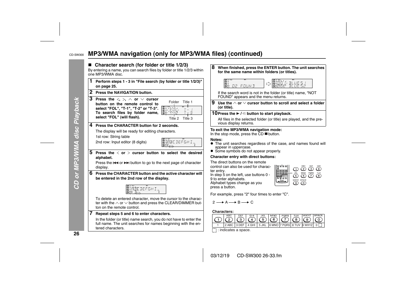 Sharp CD-SW300 User Manual | Page 26 / 44