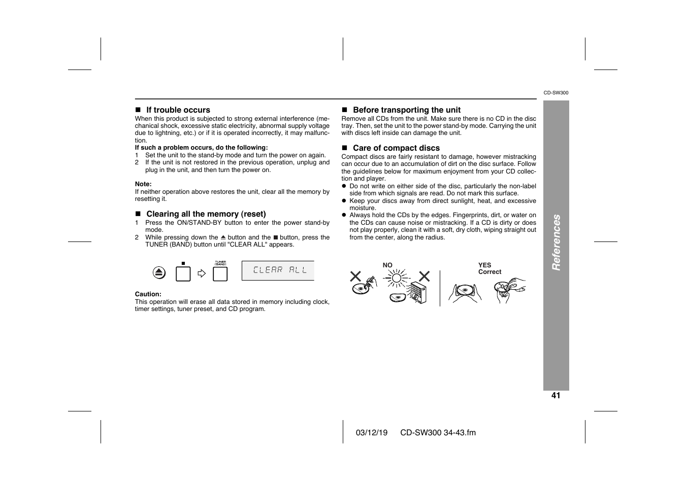 References | Sharp CD-SW300 User Manual | Page 41 / 44