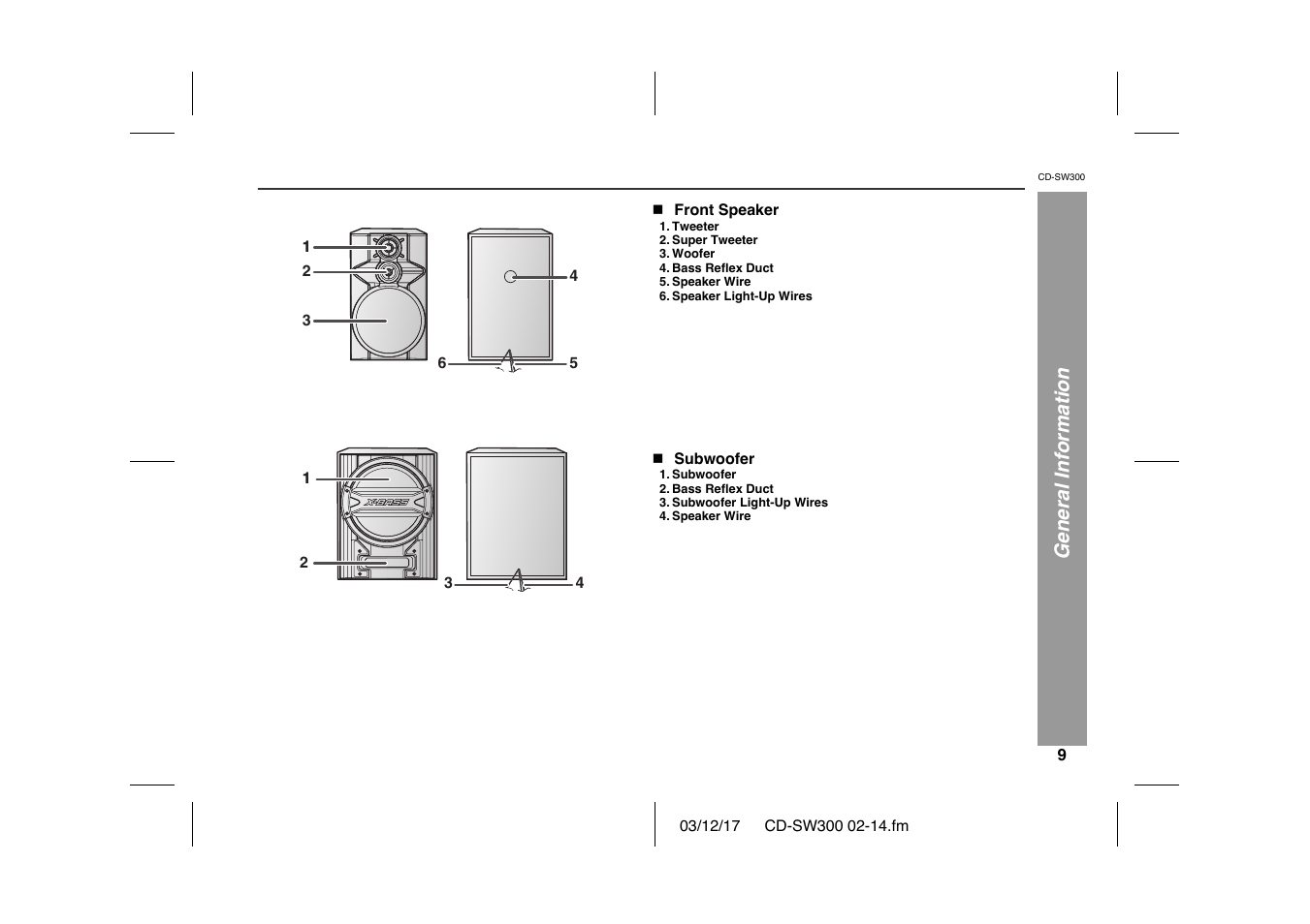 Sharp CD-SW300 User Manual | Page 9 / 44