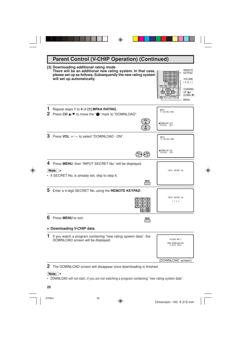 Sharp 27F641 User Manual | Page 20 / 60