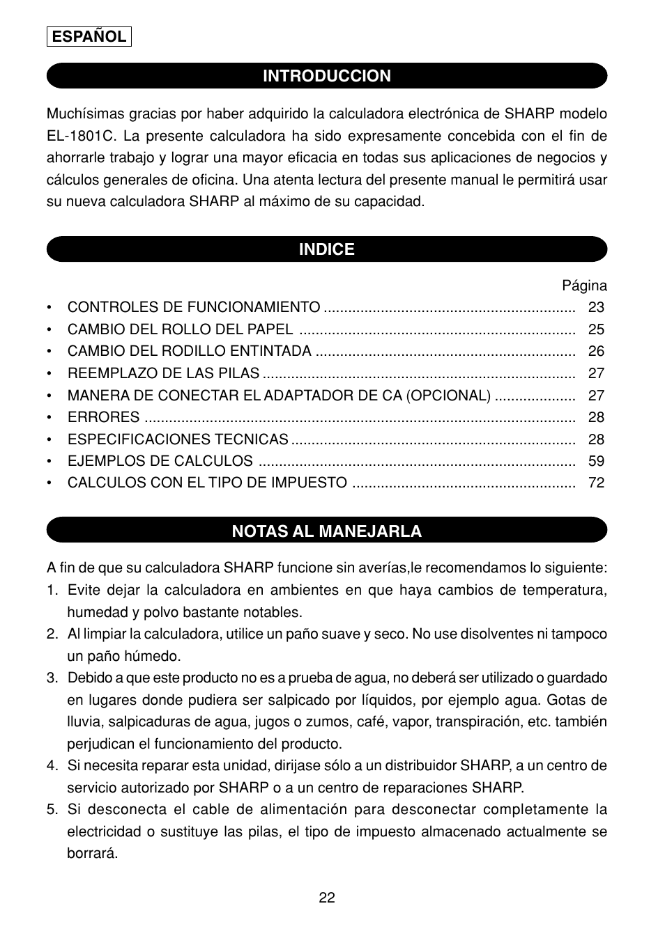 Sharp EL-1801C User Manual | Page 24 / 79