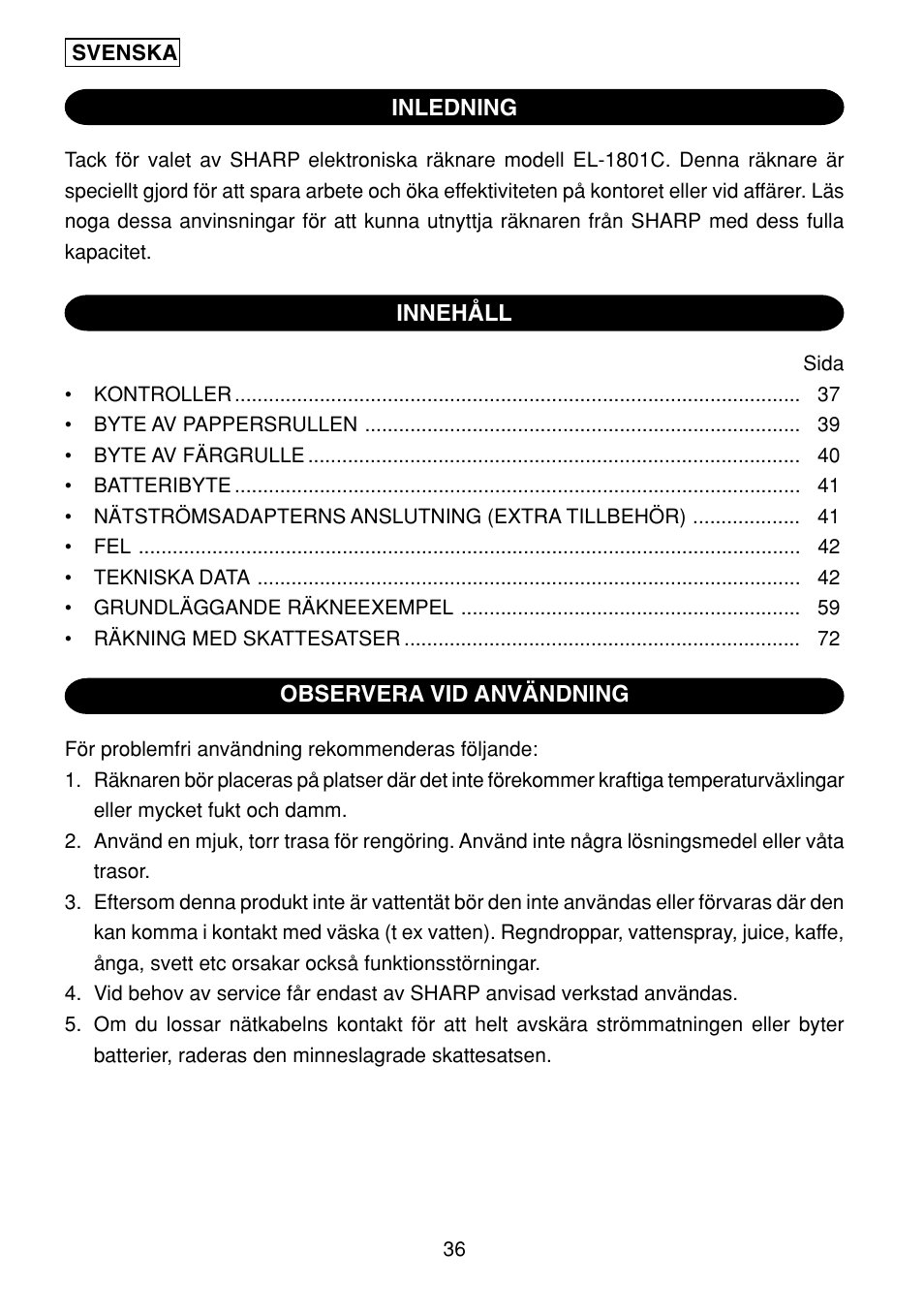 Sharp EL-1801C User Manual | Page 38 / 79