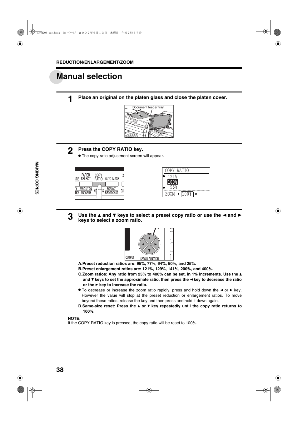 Manual selection | Sharp T FOUND AR-M208 User Manual | Page 40 / 128