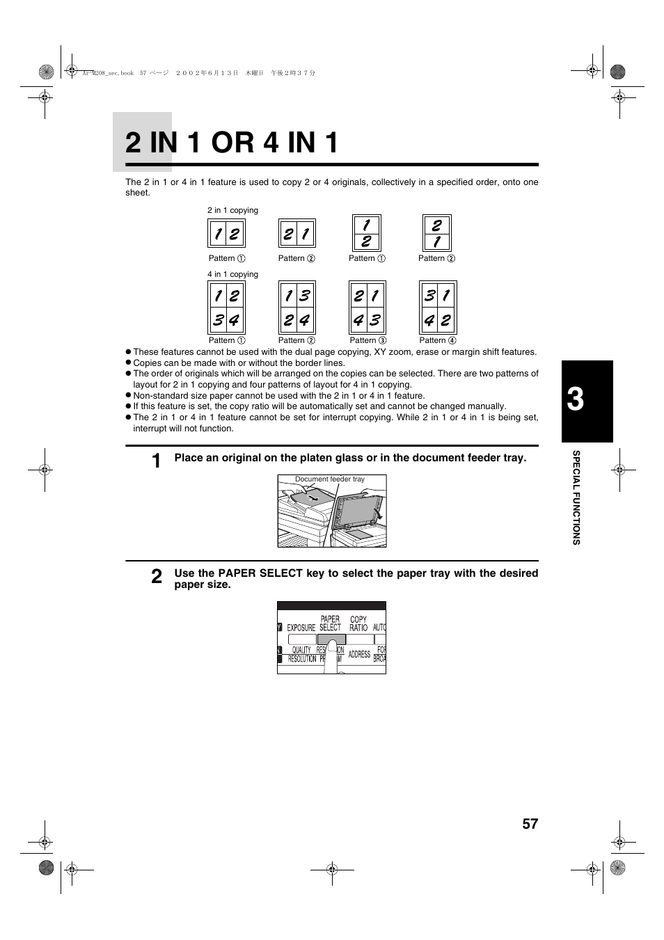 2 in 1 or 4 in 1 | Sharp T FOUND AR-M208 User Manual | Page 59 / 128