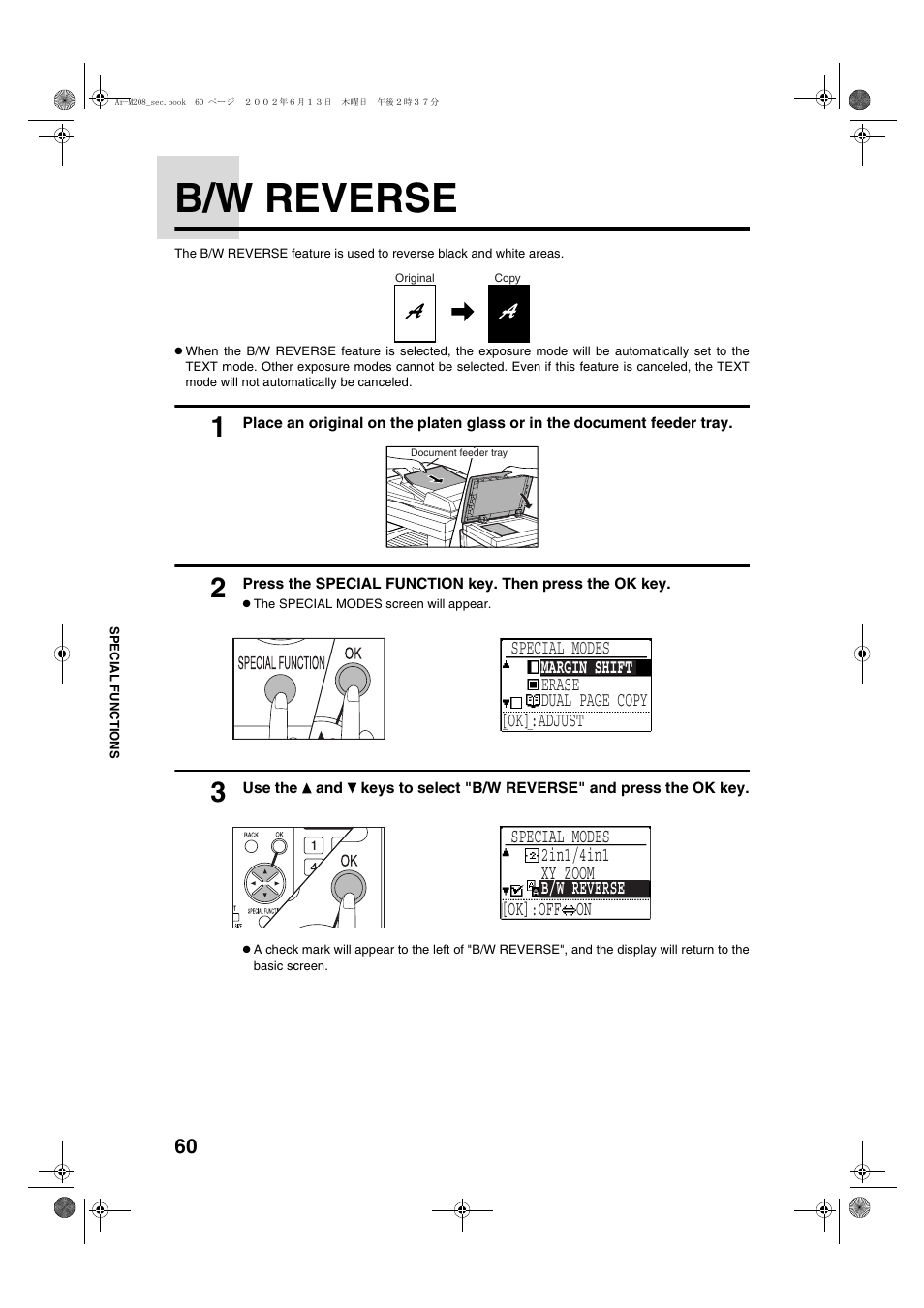 B/w reverse | Sharp T FOUND AR-M208 User Manual | Page 62 / 128