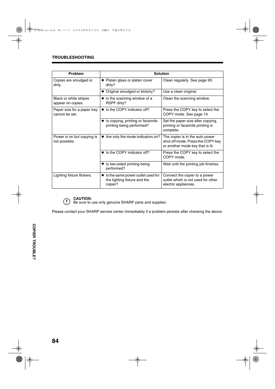 Sharp T FOUND AR-M208 User Manual | Page 86 / 128