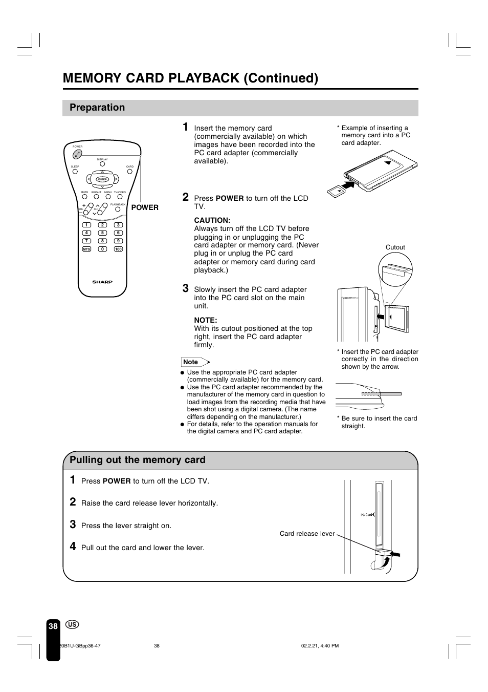 Sharp Aquos LC 20B1U User Manual | Page 39 / 59