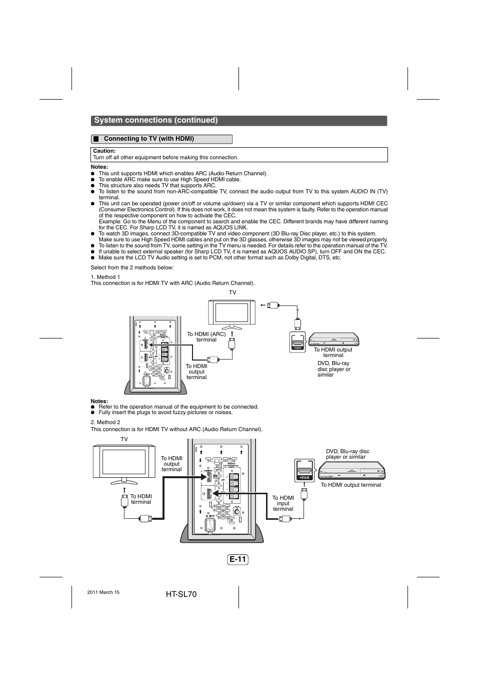 Sharp HTSL70 User Manual | Page 12 / 16