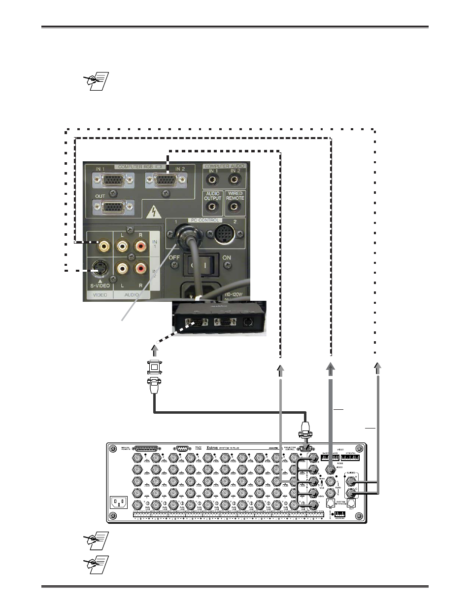 Sharp installation configuration and connections, System 8/10 plus - sharp nv3 projector connections, Extron • system 8/10 p | Page 11, Cc cable | Sharp EXTRON SYSTEM 68-409-01 User Manual | Page 11 / 11