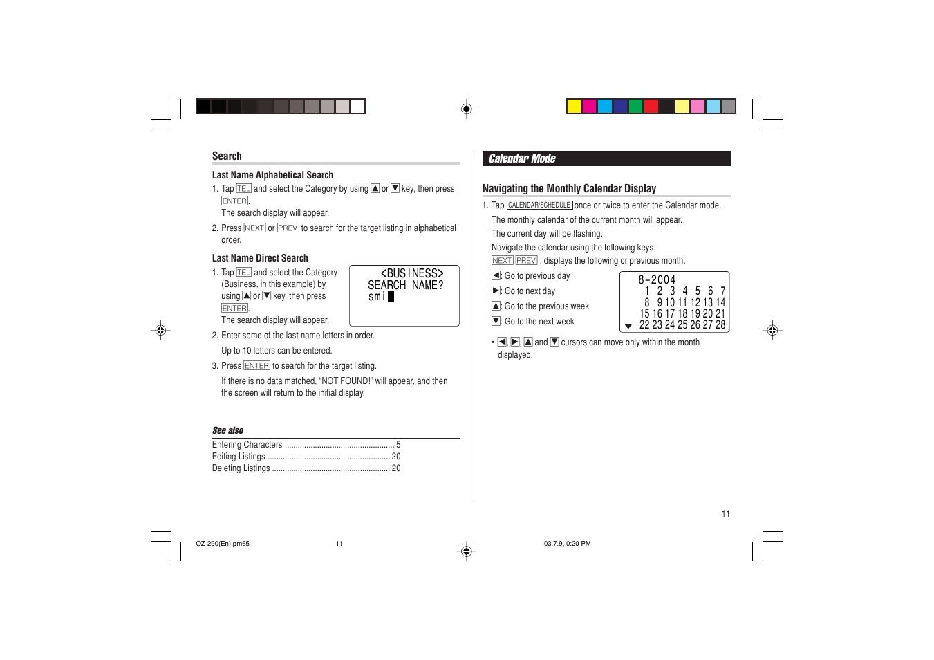 Sharp OZ-290 User Manual | Page 13 / 60