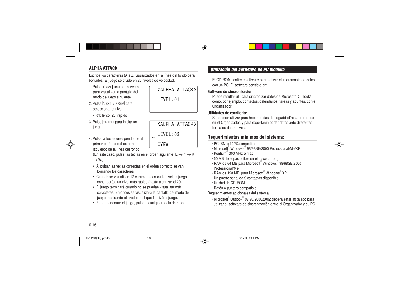 Sharp OZ-290 User Manual | Page 54 / 60