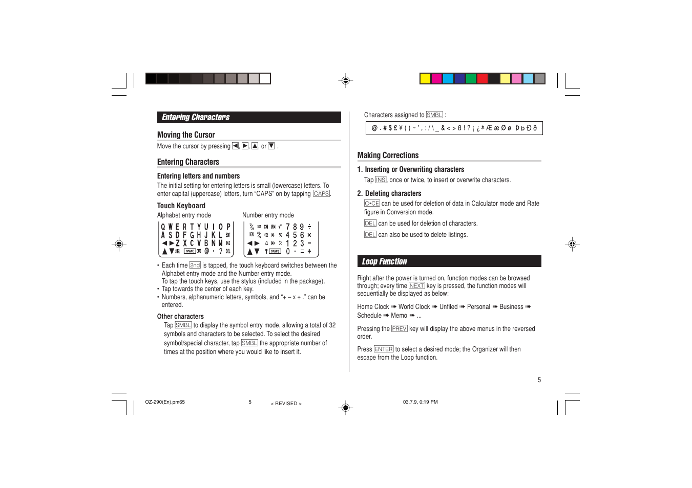 Sharp OZ-290 User Manual | Page 7 / 60