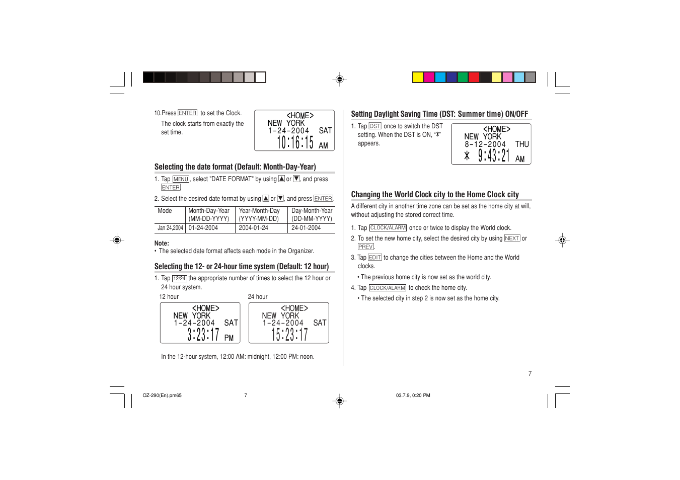 Sharp OZ-290 User Manual | Page 9 / 60