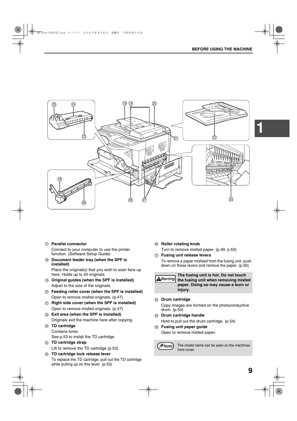 Sharp AR-5316 User Manual | Page 11 / 80