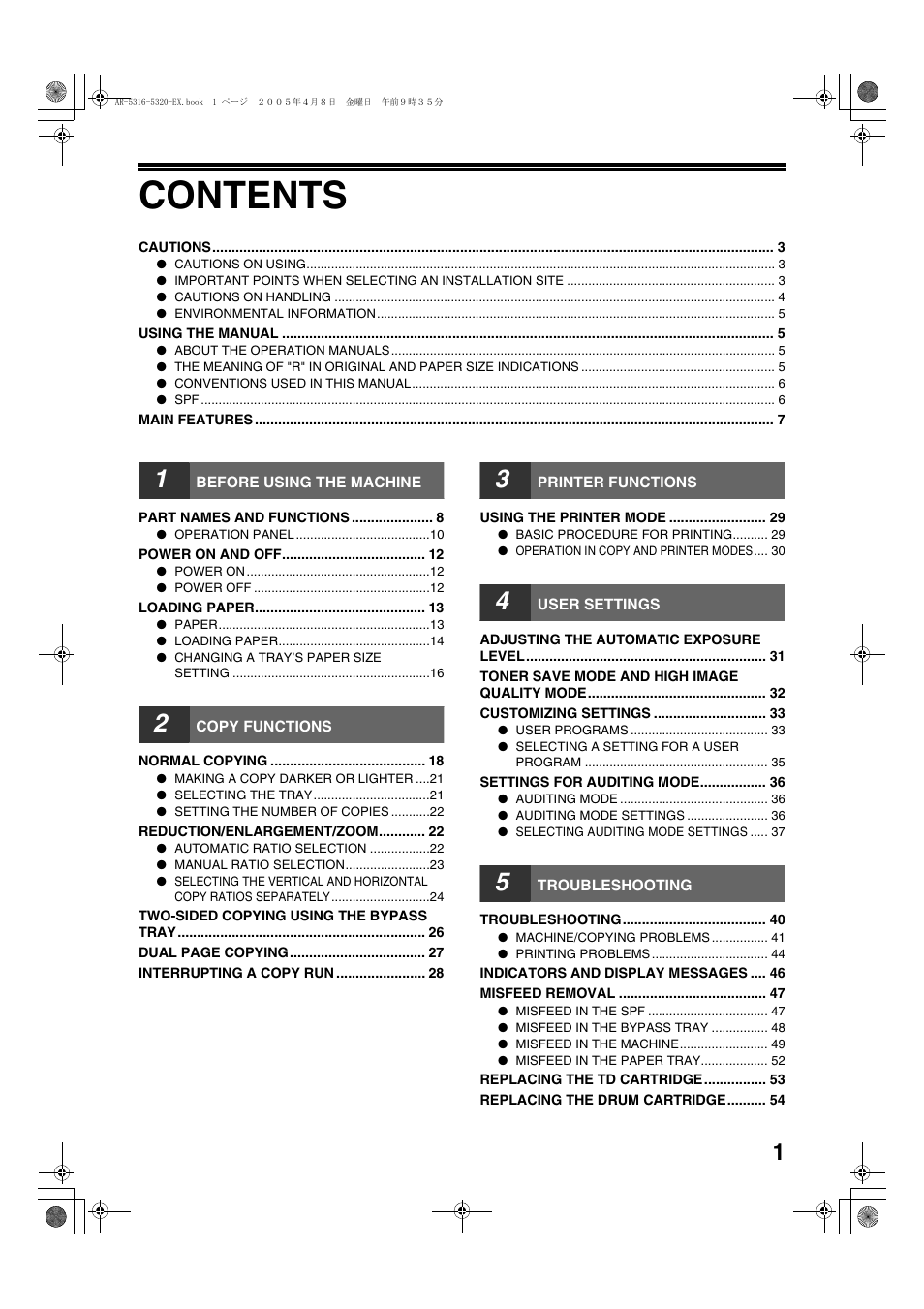 Sharp AR-5316 User Manual | Page 3 / 80