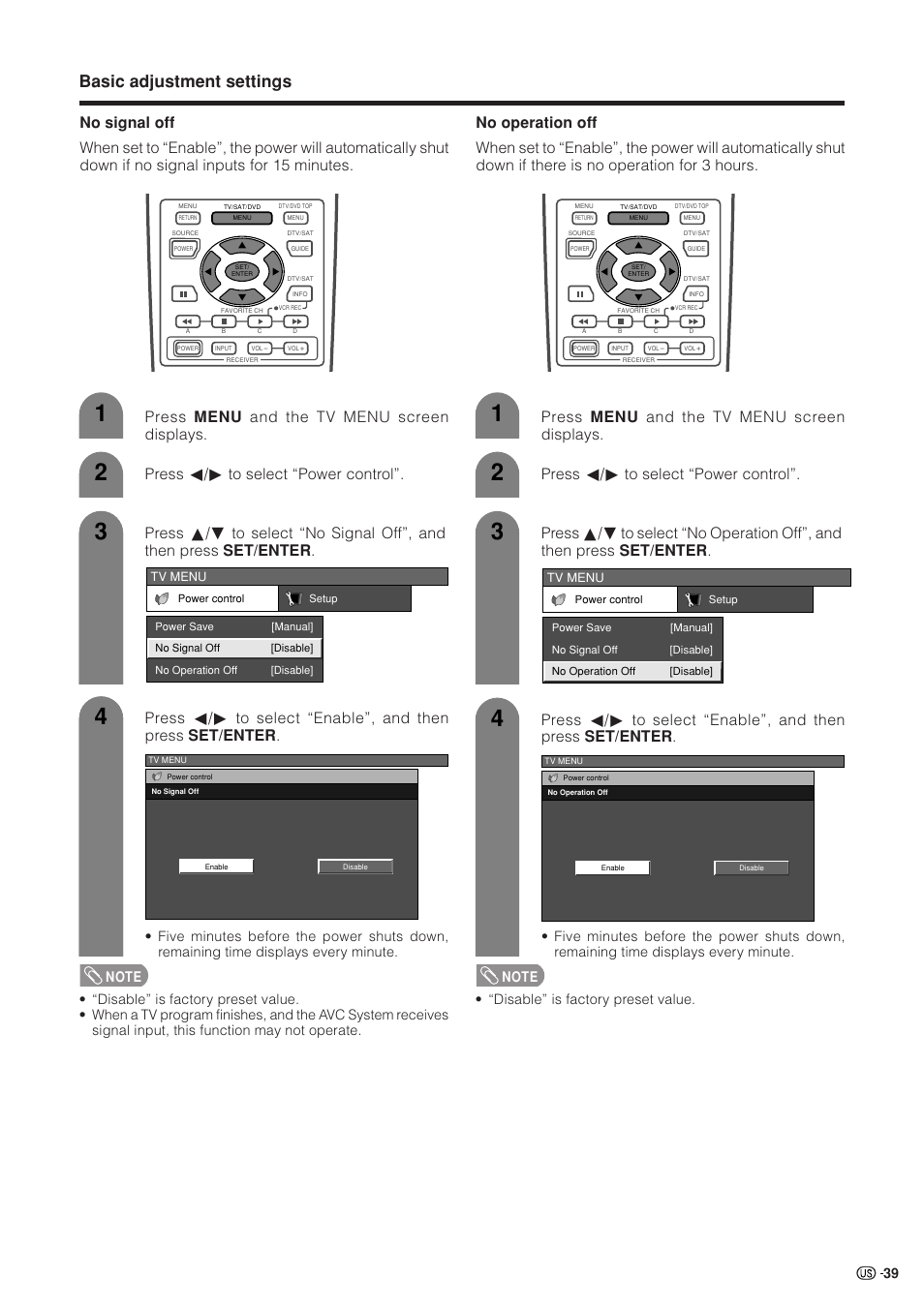 Basic adjustment settings | Sharp Aquos LC 37HV4U User Manual | Page 40 / 87