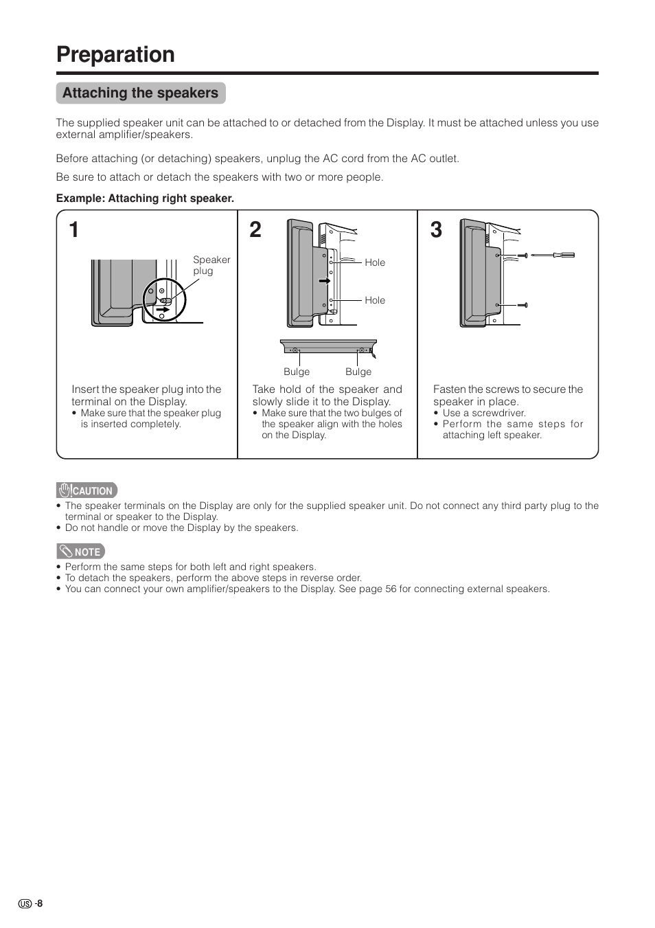 Preparation | Sharp Aquos LC 37HV4U User Manual | Page 9 / 87