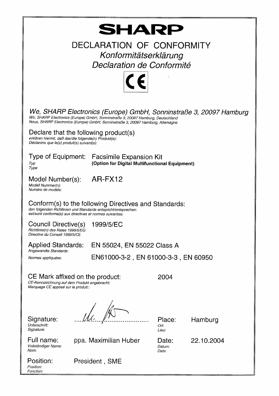 Sharp AR-FX12 User Manual | Page 103 / 104