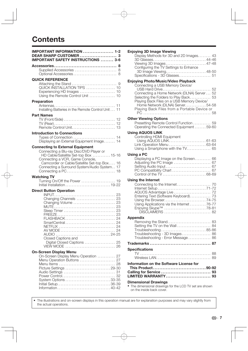 Sharp LC-90LE745U User Manual | Page 9 / 98