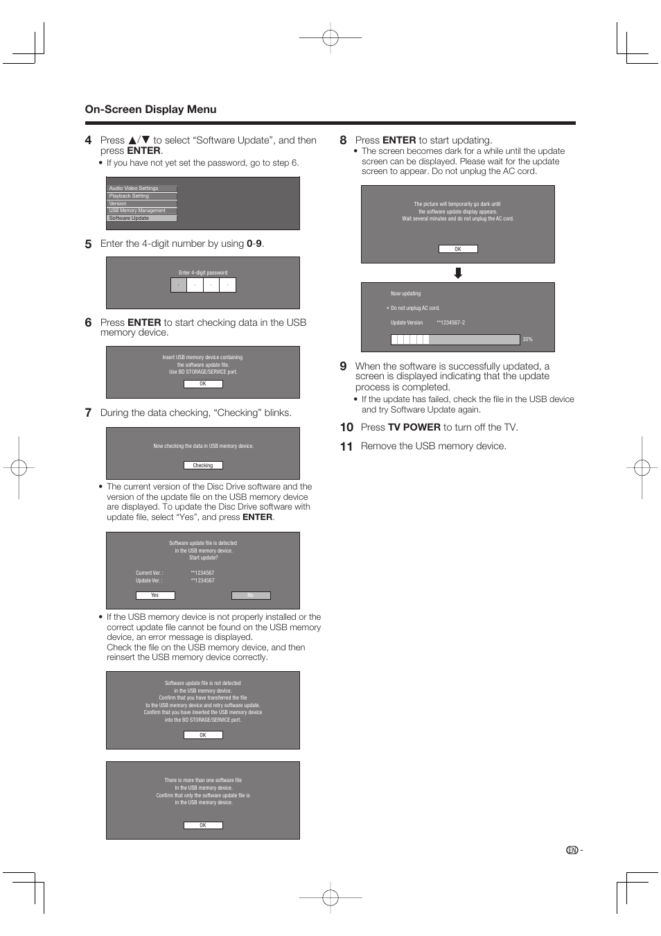 On-screen display menu | Sharp Aquos LC 46BD80UN User Manual | Page 47 / 65