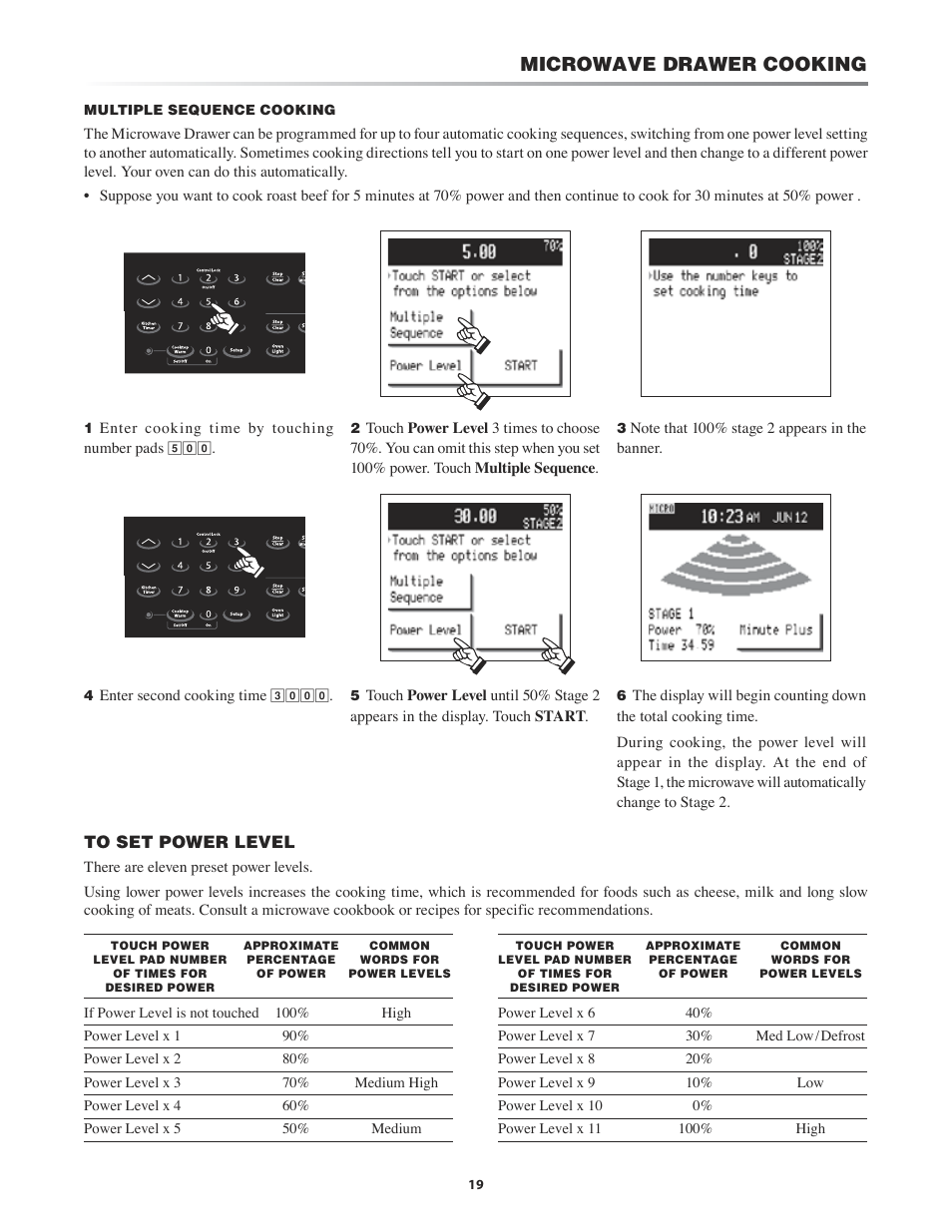 Microwave drawer cooking | Sharp KB-4425J User Manual | Page 19 / 48