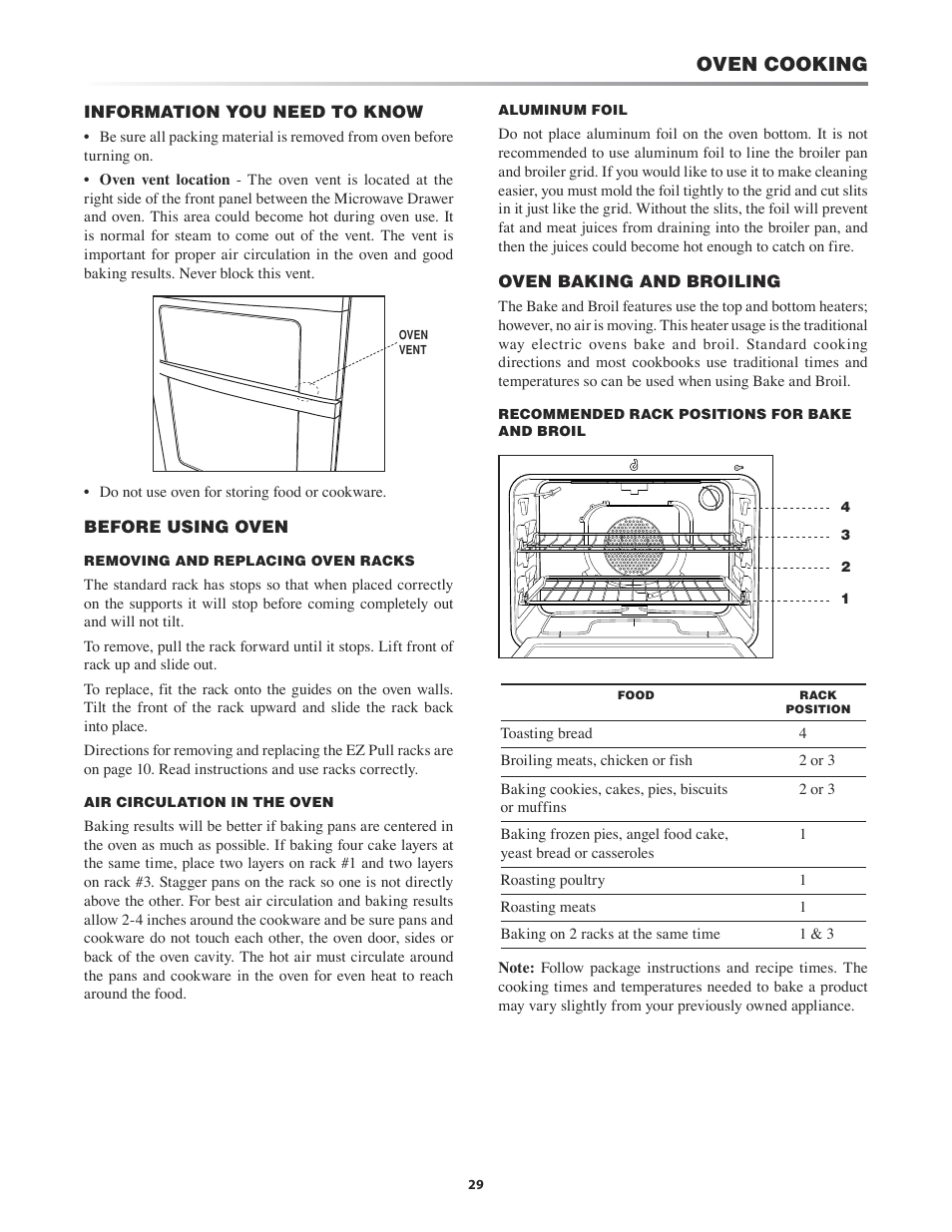 Oven cooking | Sharp KB-4425J User Manual | Page 29 / 48