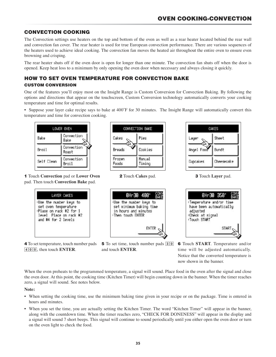 How to set timed cook, How to start self-clean, Oven cooking-convection | Sharp KB-4425J User Manual | Page 35 / 48