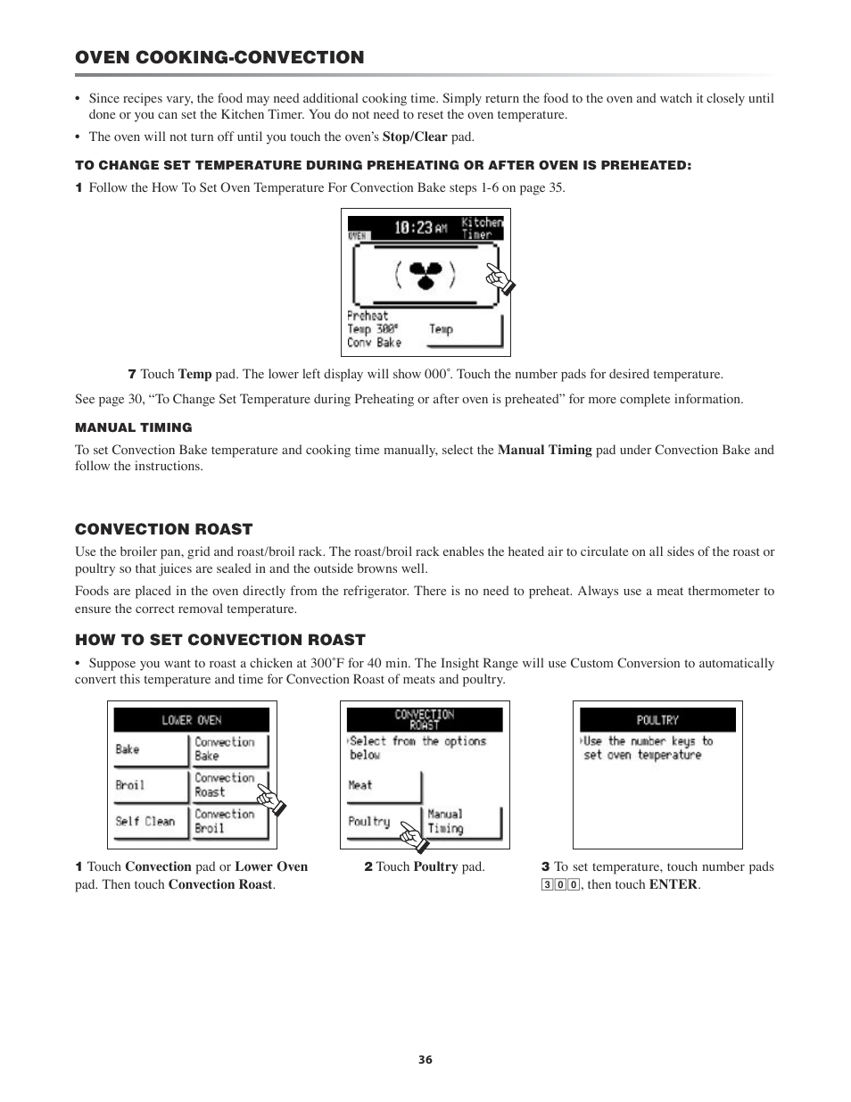 Oven cooking-convection | Sharp KB-4425J User Manual | Page 36 / 48