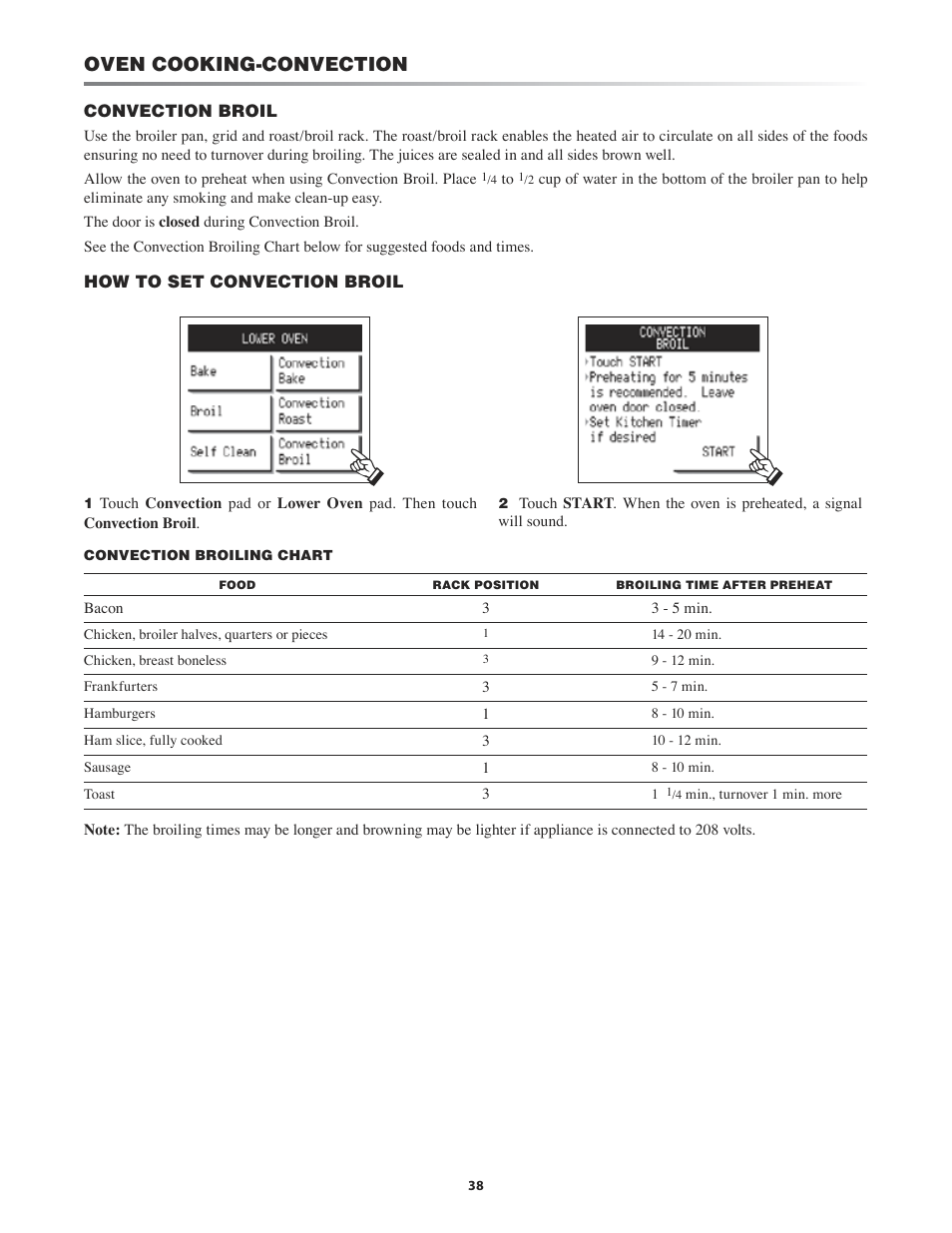 Oven cooking-convection | Sharp KB-4425J User Manual | Page 38 / 48