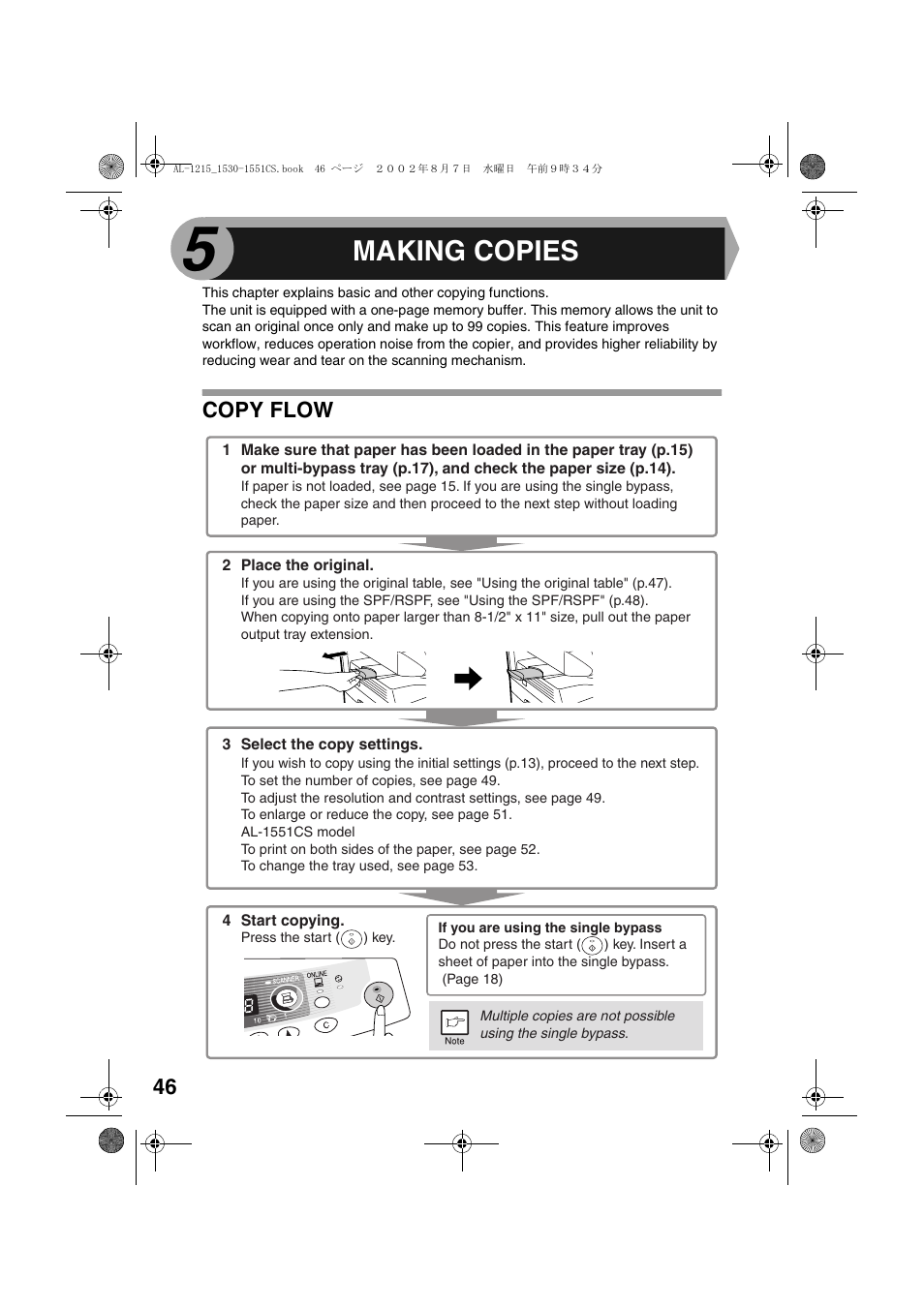 Making copies | Sharp AL-1215 User Manual | Page 48 / 88