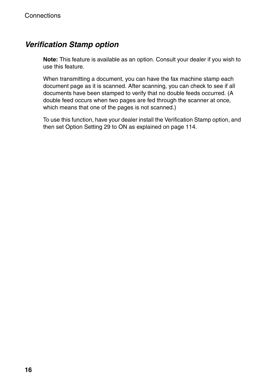 Verification stamp option | Sharp FO-4470 User Manual | Page 18 / 148