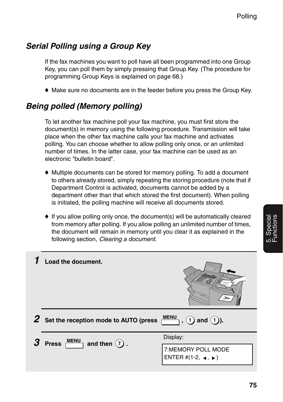 Serial polling using a group key | Sharp FO-4470 User Manual | Page 77 / 148
