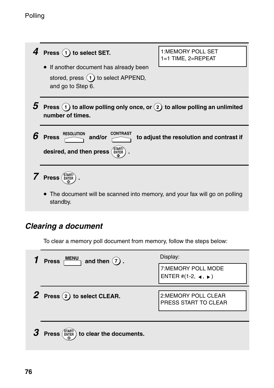 Clearing a document | Sharp FO-4470 User Manual | Page 78 / 148