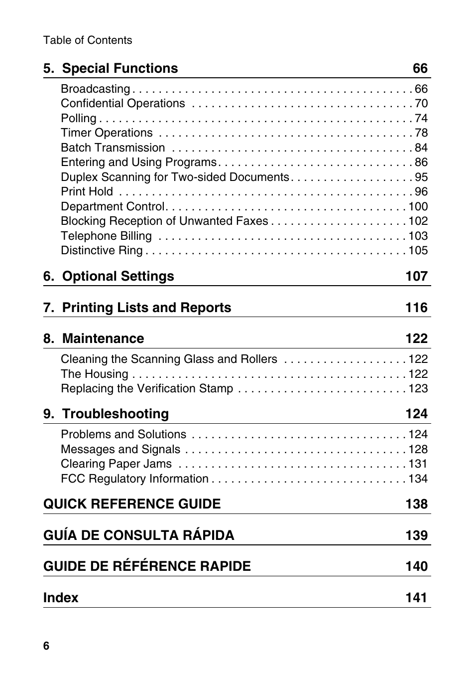 Sharp FO-4470 User Manual | Page 8 / 148