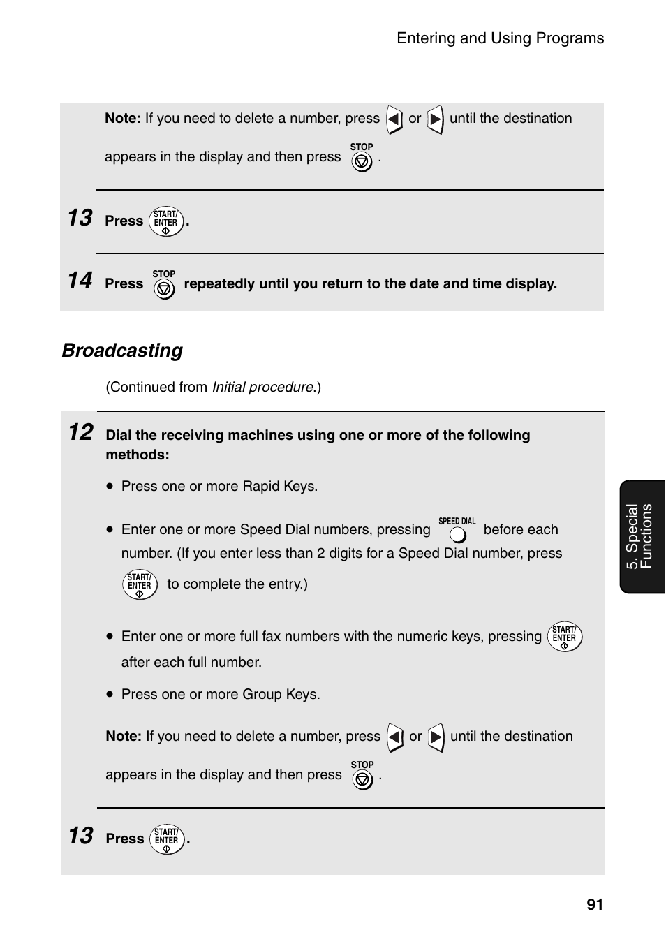 Broadcasting | Sharp FO-4470 User Manual | Page 93 / 148
