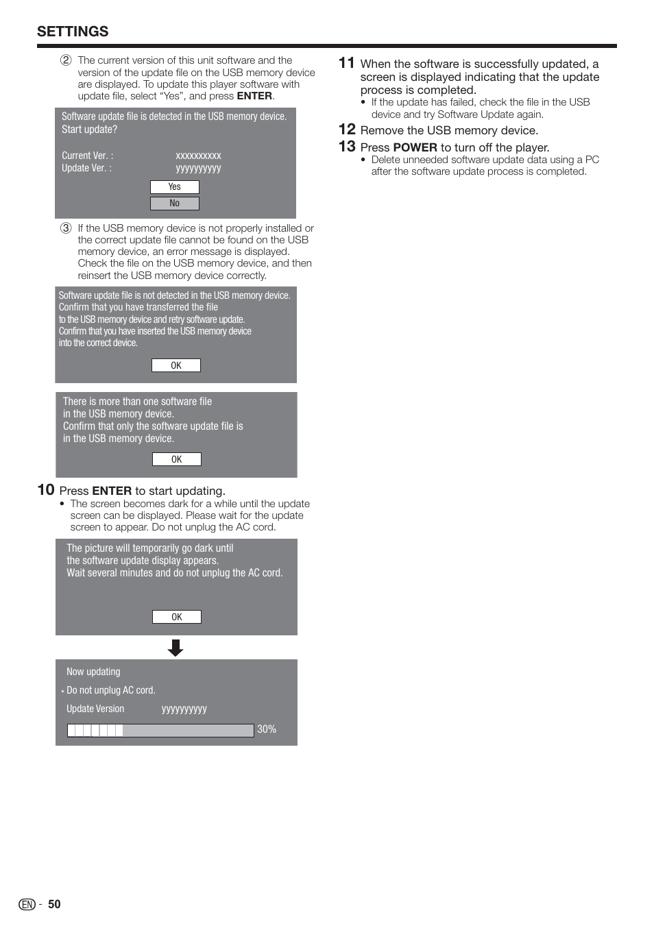 Settings | Sharp AQUOS BD-HP80U User Manual | Page 52 / 71