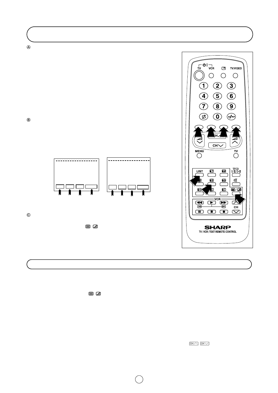 Teletext - mode, Basic text features common to the two systems, Flof list | Sharp 54GS-61S User Manual | Page 22 / 32